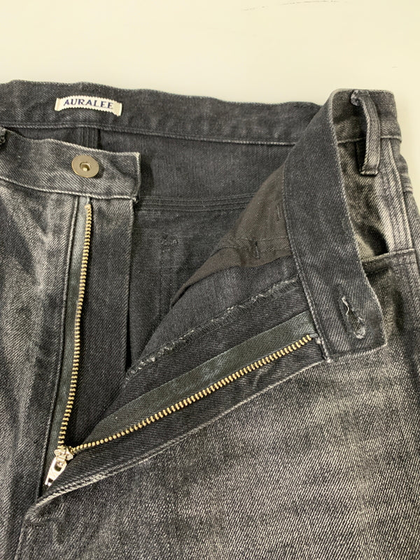 【中古品】【メンズ】 AURALEE オーラリー SELVEDGE FADED HEAVY DENIM PAINTER PANTS A24AP01DH セルビッジ フェイデッド ヘビー デニム ペインターパンツ メンズ 151-260530-KS-34-min サイズ：3 カラー：ブラック 万代Net店