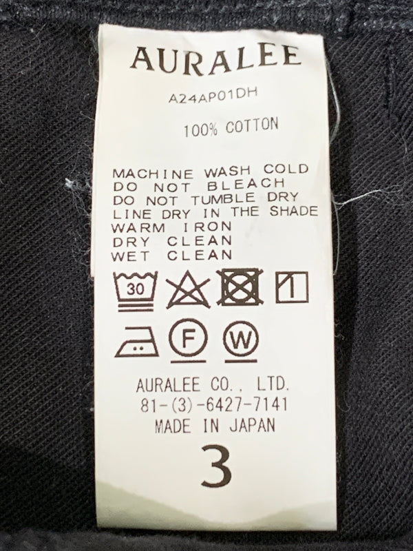 【中古品】【メンズ】 AURALEE オーラリー SELVEDGE FADED HEAVY DENIM PAINTER PANTS A24AP01DH セルビッジ フェイデッド ヘビー デニム ペインターパンツ メンズ 151-260530-KS-34-min サイズ：3 カラー：ブラック 万代Net店
