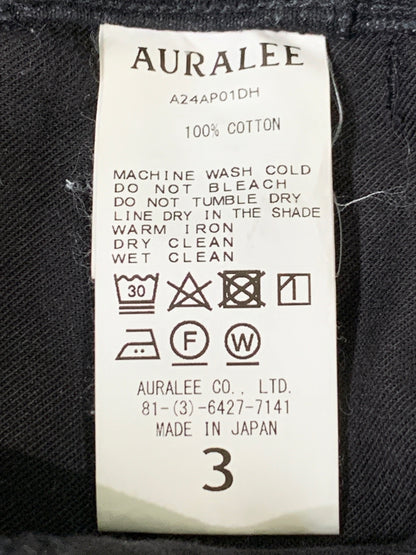 【中古品】【メンズ】 AURALEE オーラリー SELVEDGE FADED HEAVY DENIM PAINTER PANTS A24AP01DH セルビッジ フェイデッド ヘビー デニム ペインターパンツ メンズ 151-260530-KS-34-min サイズ：3 カラー：ブラック 万代Net店