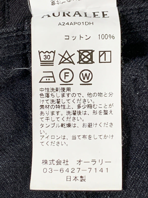 【中古品】【メンズ】 AURALEE オーラリー SELVEDGE FADED HEAVY DENIM PAINTER PANTS A24AP01DH セルビッジ フェイデッド ヘビー デニム ペインターパンツ メンズ 151-260530-KS-34-min サイズ：3 カラー：ブラック 万代Net店
