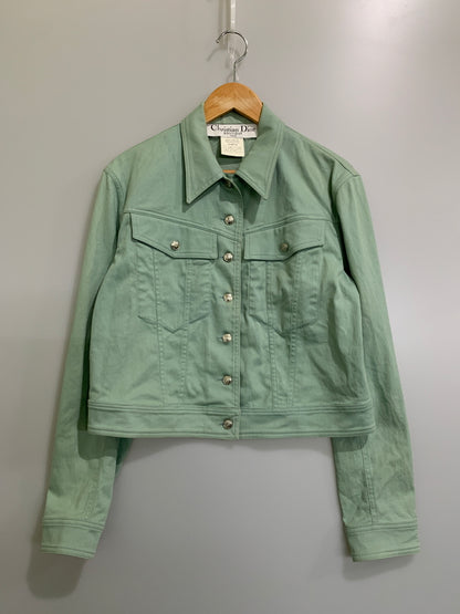 【中古品】【メンズ】 CHRISTIAN DIOR クリスチャン ディオール 00'S ガリアーノ期 J'ADORE DENIM JACKET 2000年代 ジャドール デニムジャケット 141-260530-KS-24-min サイズ：F38 カラー：グリーン系 万代Net店