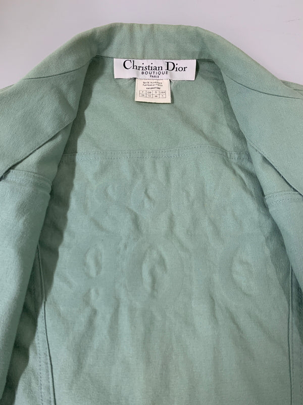 【中古品】【メンズ】 CHRISTIAN DIOR クリスチャン ディオール 00'S ガリアーノ期 J'ADORE DENIM JACKET 2000年代 ジャドール デニムジャケット 141-260530-KS-24-min サイズ：F38 カラー：グリーン系 万代Net店