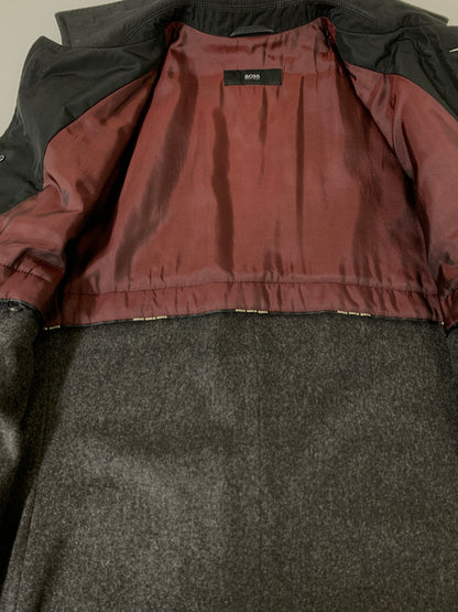【中古品】【メンズ】 HUGO BOSS ヒューゴボス CHESTER COAT チェスターコート メンズ アウター チェスターフィールドコート ロングコート 147-260612-em-40-min サイズ：50 カラー：ブラック 万代Net店