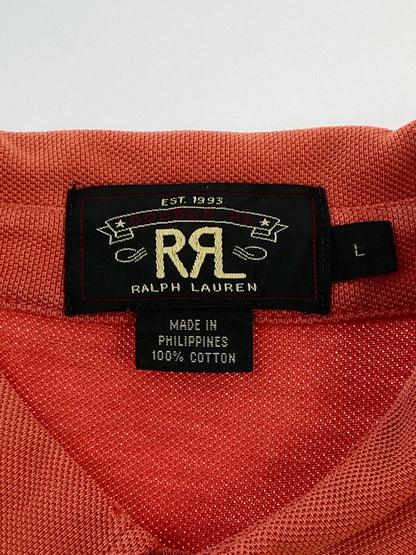 【中古品】【メンズ】 RRL ダブルアールエル POLO SHIRT ポロシャツ 半袖 ショートスリーブ 145-260531-AS-45-min サイズ：L カラー：オレンジ 万代Net店