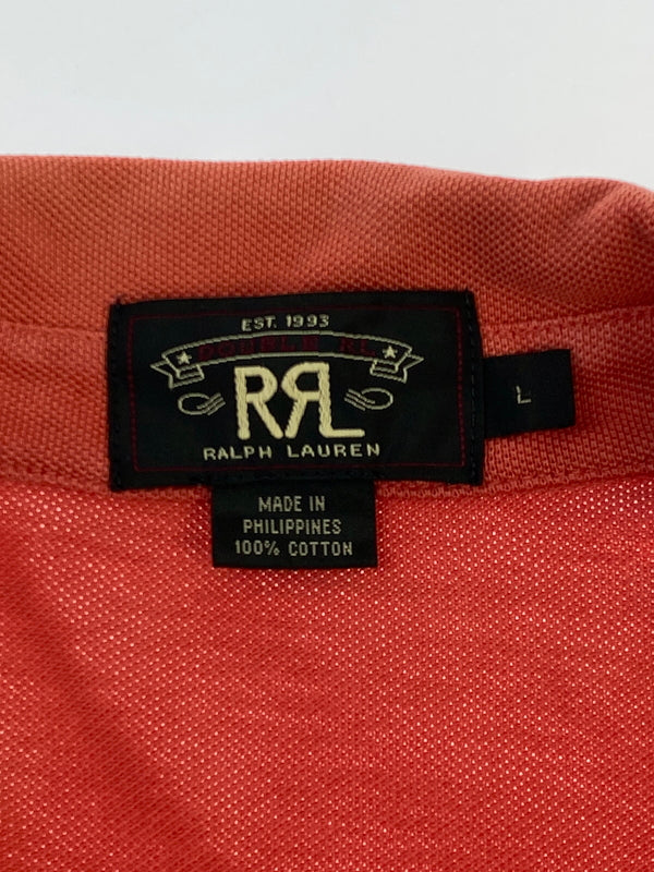 【中古品】【メンズ】 RRL ダブルアールエル POLO SHIRT ポロシャツ 半袖 ショートスリーブ 145-260531-AS-45-min サイズ：L カラー：オレンジ 万代Net店