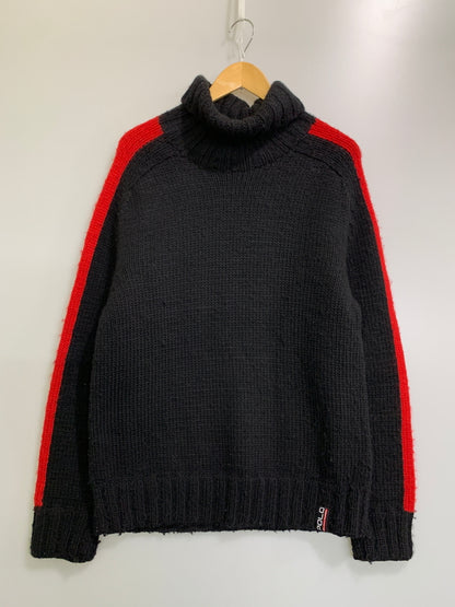 【中古品】【メンズ】 RALPH LAUREN ラルフローレン WOOL KNIT ウールニット メンズ トップス 147-260530-KS-28-min サイズ：M カラー：ブラック/レッド 万代Net店