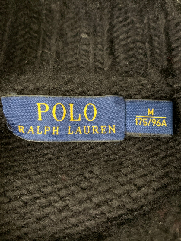 【中古品】【メンズ】 RALPH LAUREN ラルフローレン WOOL KNIT ウールニット メンズ トップス 147-260530-KS-28-min サイズ：M カラー：ブラック/レッド 万代Net店