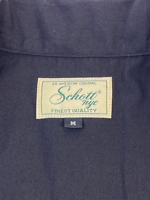 【中古美品】【メンズ】 SCHOTT ショット 782-4123007 BRAID CUBA SHIRT 半袖シャツ ショートスリーブ 145-260531-AS-46-min サイズ：M カラー：ブラック 万代Net店