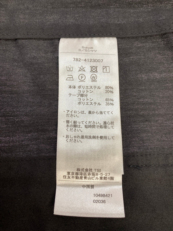 【中古美品】【メンズ】 SCHOTT ショット 782-4123007 BRAID CUBA SHIRT 半袖シャツ ショートスリーブ 145-260531-AS-46-min サイズ：M カラー：ブラック 万代Net店