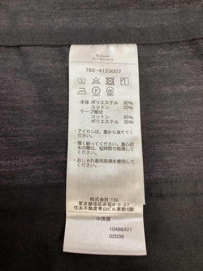 【中古美品】【メンズ】 SCHOTT ショット 782-4123007 BRAID CUBA SHIRT 半袖シャツ ショートスリーブ 145-260531-AS-46-min サイズ：M カラー：ブラック 万代Net店