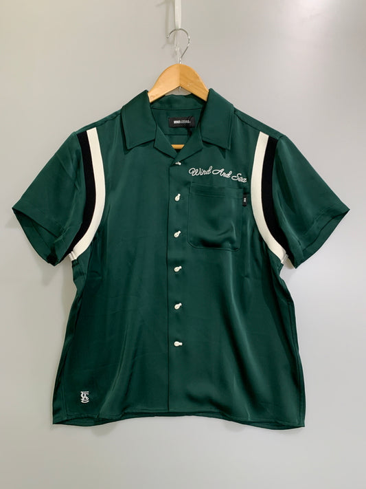 【中古美品】【メンズ】 WIND AND SEA ウィンダンシー SD BOWLING SHIRT エスディー ボウリングシャツ WDS-O-FAL-24-Q1-SH-05 メンズ トップス 半袖シャツ 142-260530-KS-31-min サイズ：S カラー：グリーン 万代Net店