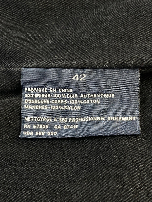 【現状渡し品】【メンズ】 NAUTICA ノーティカ LEATHER JACKET レザージャケット アウター 144-260531-AS-44-min サイズ：42 カラー：ブラック 万代Net店