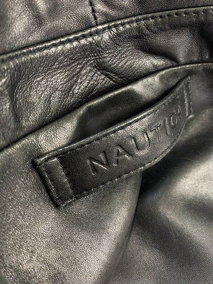 【現状渡し品】【メンズ】 NAUTICA ノーティカ LEATHER JACKET レザージャケット アウター 144-260531-AS-44-min サイズ：42 カラー：ブラック 万代Net店