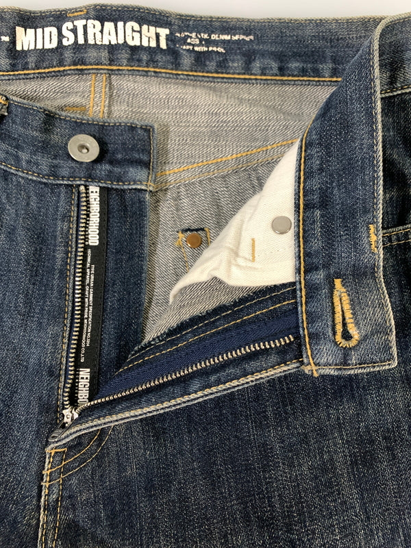 【中古品】【メンズ】 NEIGHBORHOOD ネイバーフッド MID STRAIGHT DENIM PANT 112DCNH-PTM02 ミッド ストレート デニムパンツ メンズ ボトムス ジーンズ 153-260612-em-51-min サイズ：S カラー：インディゴブルー 万代Net店