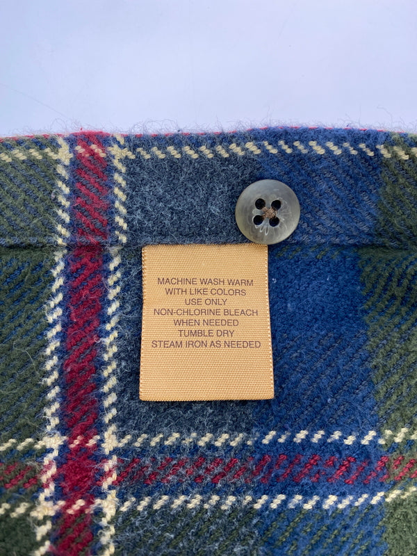 【中古品】【メンズ】 ST.JOHN'S BAY セントジョンズベイ HEAVY FLANNEL CHECK SHIRT フランネルチェックシャツ ロングスリーブ 146-260531-AS-48-min サイズ：L カラー：グリーン/ネイビー/レッド 万代Net店