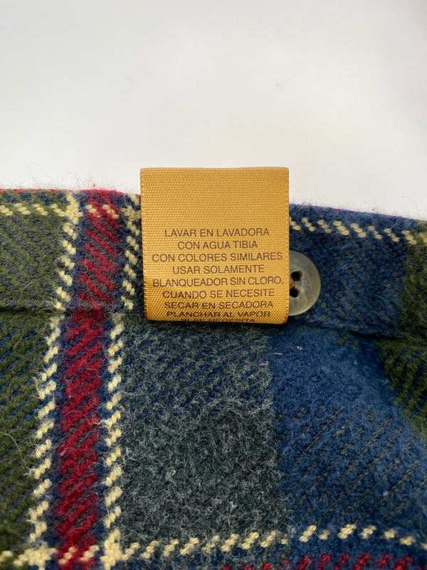 【中古品】【メンズ】 ST.JOHN'S BAY セントジョンズベイ HEAVY FLANNEL CHECK SHIRT フランネルチェックシャツ ロングスリーブ 146-260531-AS-48-min サイズ：L カラー：グリーン/ネイビー/レッド 万代Net店