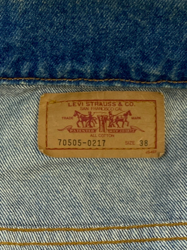 【中古品】【メンズ】 LEVI'S リーバイス 90S フィリピン製 70505-0217 DENIM JACKET デニムジャケット アウター 146-260531-AS-49-min サイズ：38 カラー：インディゴ 万代Net店