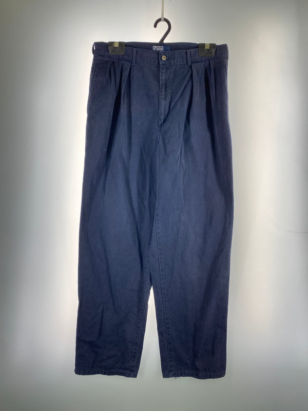 【現状渡し品】【メンズ】 POLO RALPH LAUREN ポロ・ラルフローレン 90S POLO CHINO TROUSERS 90年代 ポロ チノ トラウザーズ メンズ ボトムス チノパンツ チノパン 157-260612-em-33-min サイズ：34×32 カラー：ネイビー 万代Net店