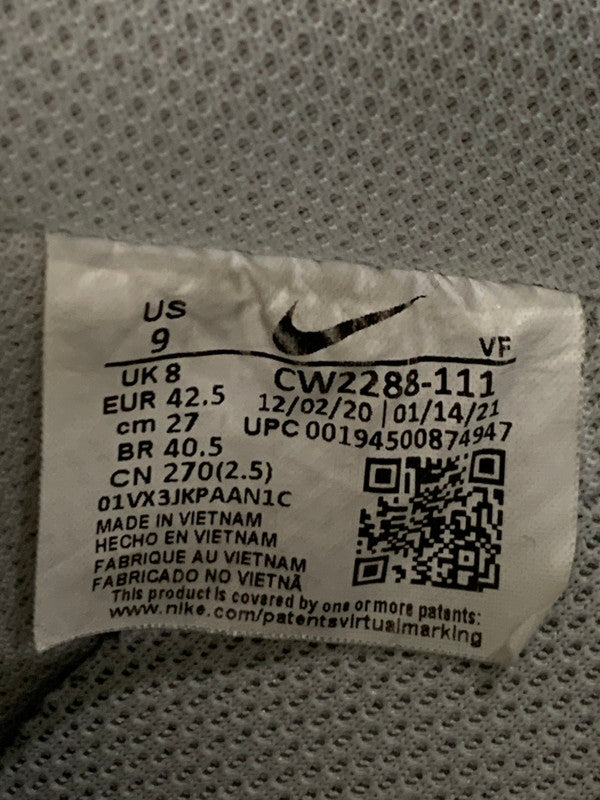 【中古品】【メンズ】 NIKE ナイキ AIR FORCE 1 LOW CW2208-111 エア フォース 1 ロー スニーカー メンズ シューズ 靴 160-260603-em-12-min サイズ：27.0cm カラー：WHITE WHITE 万代Net店