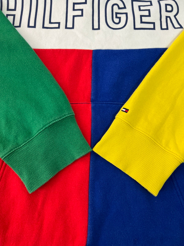 【中古品】【メンズ】 TOMMY HILFIGER トミーヒルフィガー COLORBLOCKED POPOVER HOODIE カラーブロックド ポップオーバーフーディー トップス パーカー 178-260620-kk-21-hon サイズ：XXL カラー：マルチカラー 万代Net店