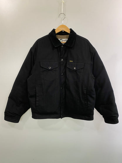 【中古品】【メンズ】 SUPREME シュプリーム × SCHOTT ショット DOWN TRUCKER JACKET ダウントラッカージャケット アウター 149-260602-yn-04-min サイズ：M カラー：ブラック 万代Net店