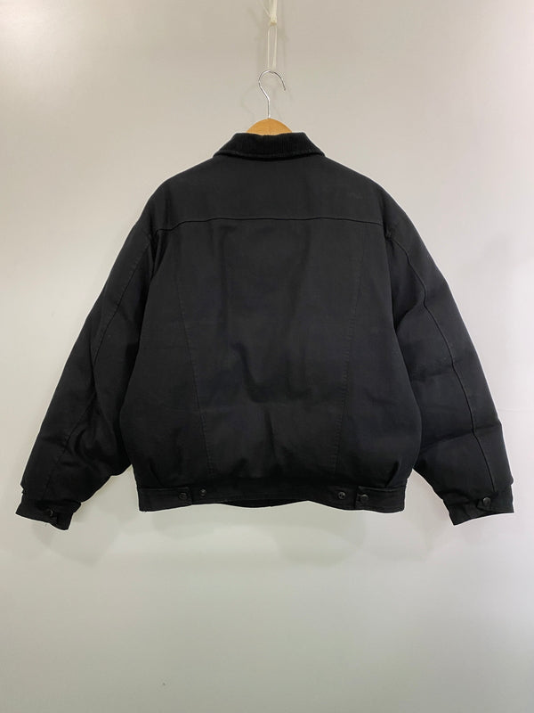 【中古品】【メンズ】 SUPREME シュプリーム × SCHOTT ショット DOWN TRUCKER JACKET ダウントラッカージャケット アウター 149-260602-yn-04-min サイズ：M カラー：ブラック 万代Net店