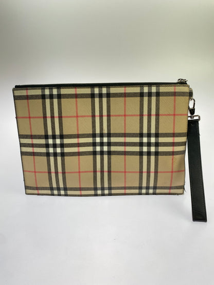 【現状渡し品】【メンズ/レディース】 BURBERRY バーバリー CANVAS CLUTCH BAG キャンバス クラッチバッグ セカンドバッグ カバン 180-260603-em-32-min カラー：ベージュ系 万代Net店