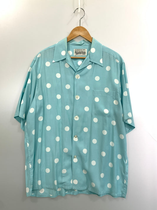 【中古品】【メンズ】 WACKO MARIA ワコマリア 22SS-WMS-HI11 22SS DOTS OPEN COLLAR SS SHIRT オープンカラー ショートスリーブ 半袖シャツ 142-260531-AS-15-min サイズ：M カラー：ミントブルー 万代Net店