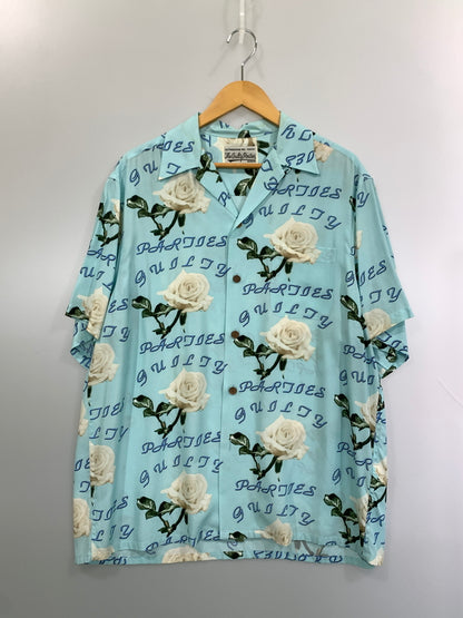 【中古品】【メンズ】 WACKO MARIA ワコマリア 22SS HAWAIIAN SS SHIRT ハワイアンシャツ ショートスリーブ 半袖 142-260531-AS-14-min サイズ：Mホワイト カラー：ミントブルー 万代Net店