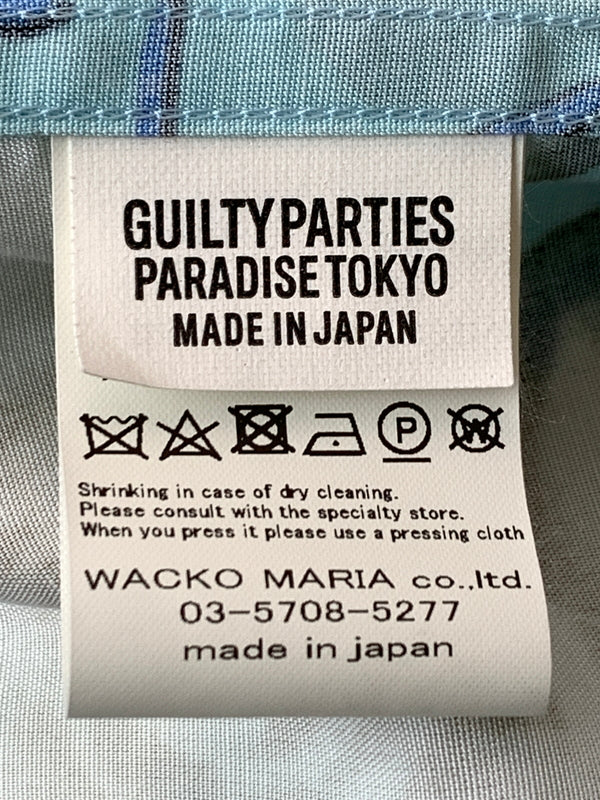 【中古品】【メンズ】 WACKO MARIA ワコマリア 22SS HAWAIIAN SS SHIRT ハワイアンシャツ ショートスリーブ 半袖 142-260531-AS-14-min サイズ：Mホワイト カラー：ミントブルー 万代Net店
