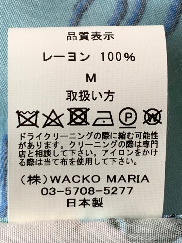 【中古品】【メンズ】 WACKO MARIA ワコマリア 22SS HAWAIIAN SS SHIRT ハワイアンシャツ ショートスリーブ 半袖 142-260531-AS-14-min サイズ：Mホワイト カラー：ミントブルー 万代Net店