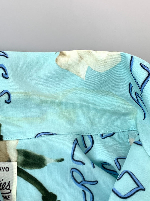 【中古品】【メンズ】 WACKO MARIA ワコマリア 22SS HAWAIIAN SS SHIRT ハワイアンシャツ ショートスリーブ 半袖 142-260531-AS-14-min サイズ：Mホワイト カラー：ミントブルー 万代Net店