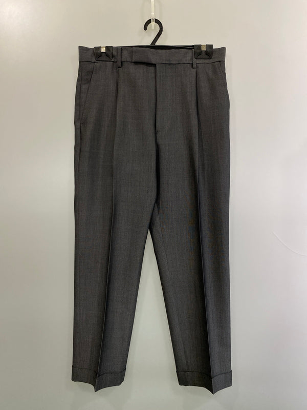【中古品】【メンズ】 WACKO MARIA ワコマリア × DORMEUIL TUCK PANTS ドーメル ウール モヘア混 タックパンツ 153-260602-yn-21-min サイズ：L カラー：グレー 万代Net店
