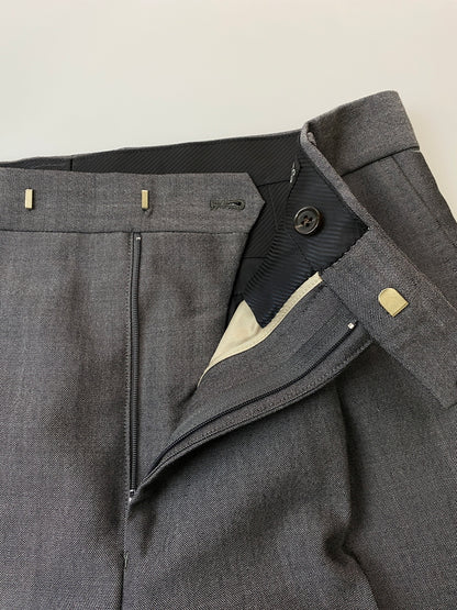 【中古品】【メンズ】 WACKO MARIA ワコマリア × DORMEUIL TUCK PANTS ドーメル ウール モヘア混 タックパンツ 153-260602-yn-21-min サイズ：L カラー：グレー 万代Net店