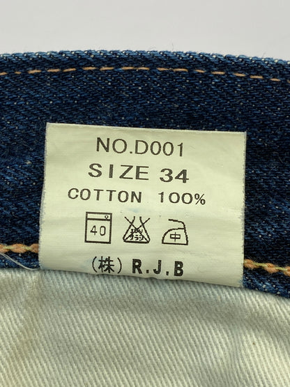 【中古品】【メンズ】 THE FLAT HEAD ザフラットヘッド DENIM PANTS R.J.B D001 デニム パンツ メンズ ボトムス ジーンズ ジーパン 156-260612-em-29-min サイズ：34 カラー：インディゴブルー 万代Net店