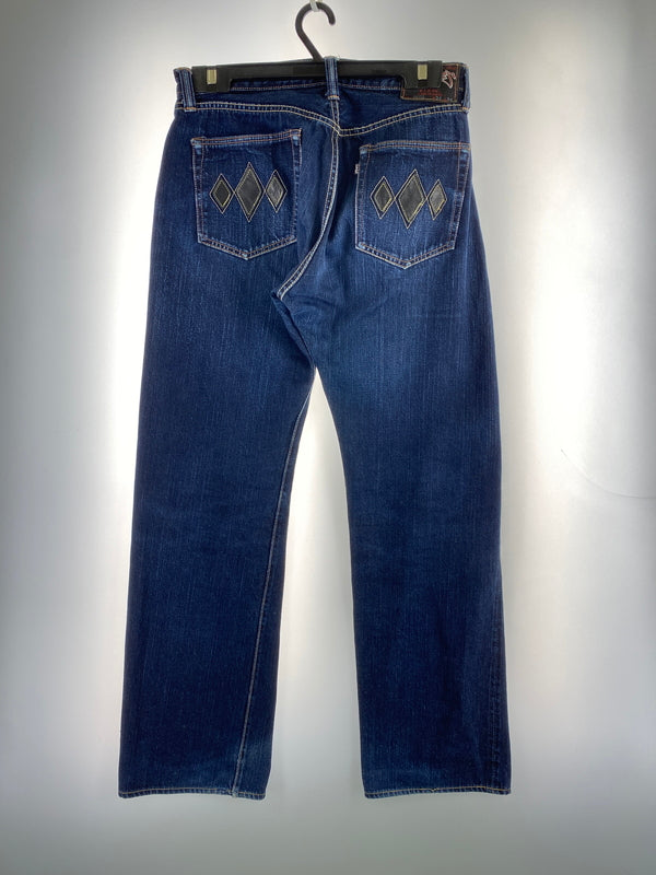 【中古品】【メンズ】 THE FLAT HEAD ザフラットヘッド DENIM PANTS R.J.B D001 デニム パンツ メンズ ボトムス ジーンズ ジーパン 156-260612-em-29-min サイズ：34 カラー：インディゴブルー 万代Net店