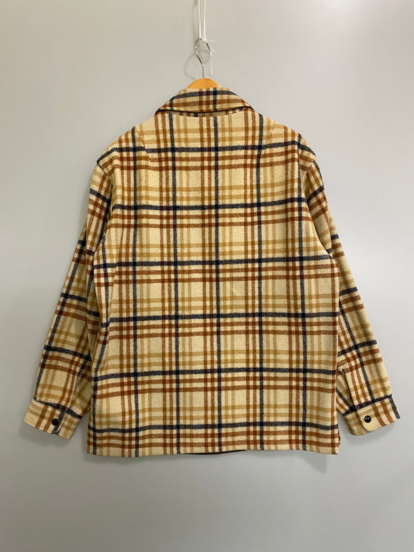 【中古品】【メンズ】 PENDLETON ペンドルトン 70S WOOL JACKET ７０年代 ウール ジャケット メンズ アウター ヴィンテージ 144-260615-em-06-min サイズ：M カラー：ベージュ系 万代Net店