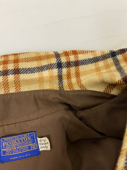 【中古品】【メンズ】 PENDLETON ペンドルトン 70S WOOL JACKET ７０年代 ウール ジャケット メンズ アウター ヴィンテージ 144-260615-em-06-min サイズ：M カラー：ベージュ系 万代Net店