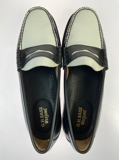 【中古品】【メンズ】 G.H.BASS & CO. ジーエイチバス WEEJUNS LARSON コインローファー 靴 シューズ 164-260531-AS-73-min サイズ：US10 カラー：ブラック/ホワイト 万代Net店