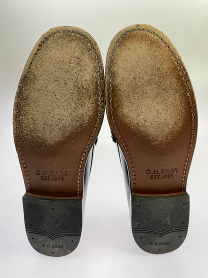 【中古品】【メンズ】 G.H.BASS & CO. ジーエイチバス WEEJUNS LARSON コインローファー 靴 シューズ 164-260531-AS-73-min サイズ：US10 カラー：ブラック/ホワイト 万代Net店
