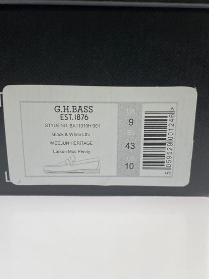 【中古品】【メンズ】 G.H.BASS & CO. ジーエイチバス WEEJUNS LARSON コインローファー 靴 シューズ 164-260531-AS-73-min サイズ：US10 カラー：ブラック/ホワイト 万代Net店