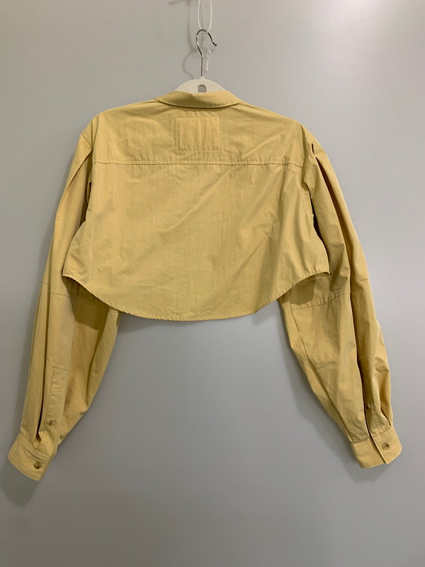 【中古品】【レディース】 LEINWANDE ラインヴァンド COTTON CROPPED SHIRTS 0224010402 コットン クロップド シャツ レディース トップス 170-260612-em-34-min サイズ：F カラー：マスタード 万代Net店