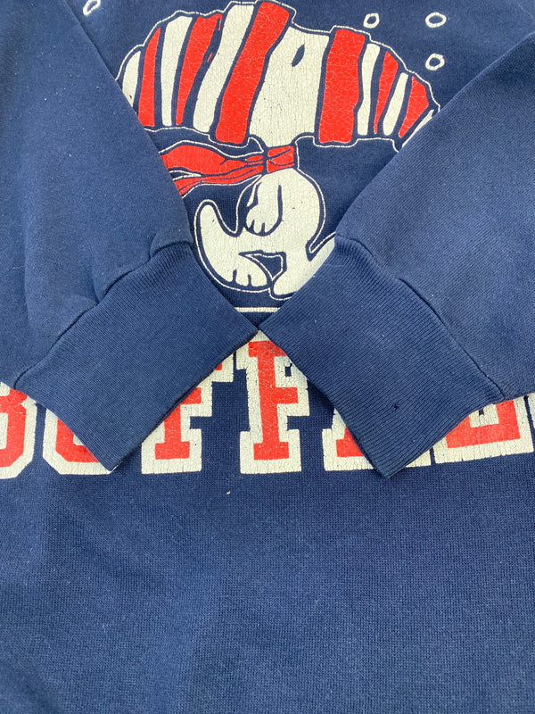 【中古品】【メンズ】 ARTEX アーテックス 80S SNOOPY BUFFALO SWEATSHIRT 80年代 スヌーピー バッファロー スウェットシャツ メンズ 長袖 トップス 146-260612-em-23-min サイズ：XL カラー：ネイビー 万代Net店