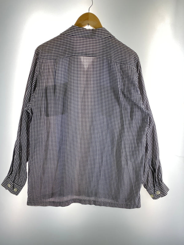 【中古品】【メンズ】 USED RAYON SHIRT レーヨンシャツ ロングスリーブ 長袖シャツ 146-260604-AS-21-min サイズ：下記参照 カラー：ブルー/ホワイト/千鳥 万代Net店