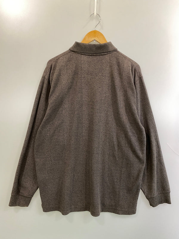 【中古品】【メンズ】 KNIGHTSBRIDGE ナイツブリッジ LS KNIT POLO 長袖 ニット ポロ メンズ ポロシャツ トップス 146-260717-em-44-min サイズ：Ｌ カラー：チャコール 万代Net店