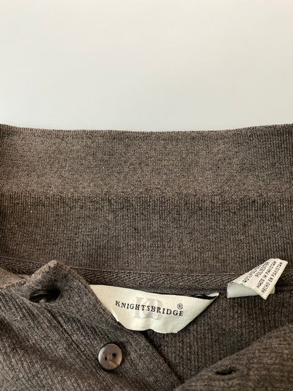 【中古品】【メンズ】 KNIGHTSBRIDGE ナイツブリッジ LS KNIT POLO 長袖 ニット ポロ メンズ ポロシャツ トップス 146-260717-em-44-min サイズ：Ｌ カラー：チャコール 万代Net店