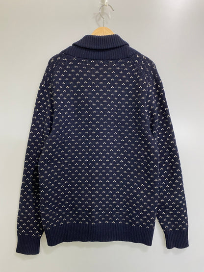 【中古品】【メンズ】 J.CREW ジェイクルー BIRDS EYE CARDIGAN バーズアイ カーディガン メンズ アウター ドット柄 ニットウエア 146-260615-em-07-min サイズ：L カラー：ネイビー 万代Net店