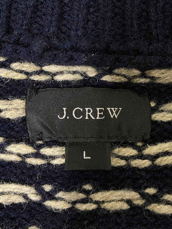 【中古品】【メンズ】 J.CREW ジェイクルー BIRDS EYE CARDIGAN バーズアイ カーディガン メンズ アウター ドット柄 ニットウエア 146-260615-em-07-min サイズ：L カラー：ネイビー 万代Net店