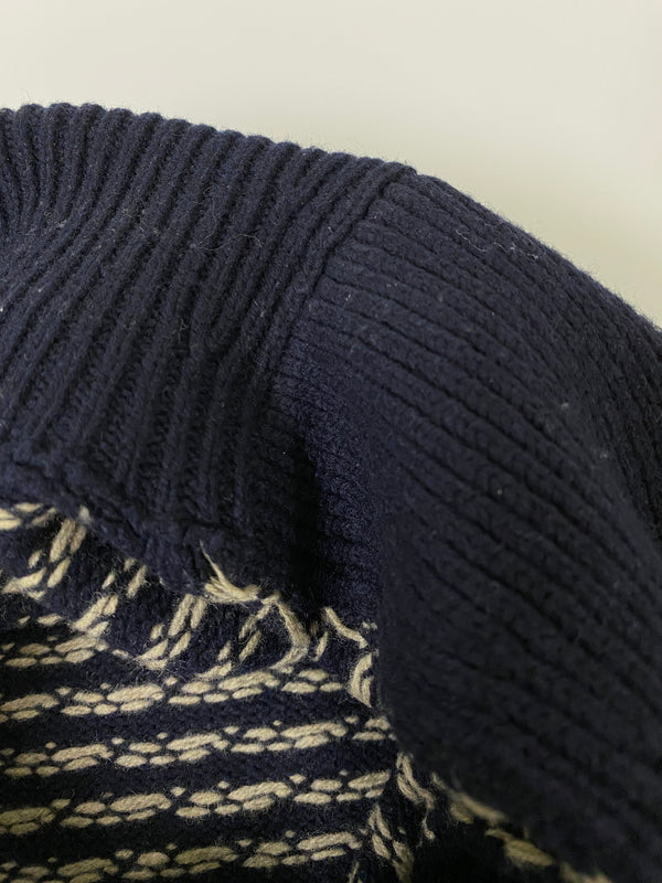 【中古品】【メンズ】 J.CREW ジェイクルー BIRDS EYE CARDIGAN バーズアイ カーディガン メンズ アウター ドット柄 ニットウエア 146-260615-em-07-min サイズ：L カラー：ネイビー 万代Net店