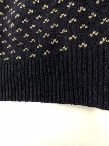 【中古品】【メンズ】 J.CREW ジェイクルー BIRDS EYE CARDIGAN バーズアイ カーディガン メンズ アウター ドット柄 ニットウエア 146-260615-em-07-min サイズ：L カラー：ネイビー 万代Net店